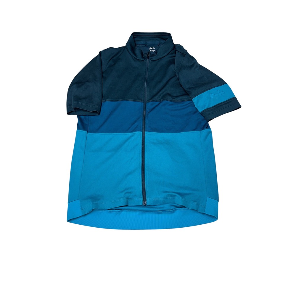 Rapha Mens Short Sleeve Tricolour Cycling Jersey Blue Merino Wool Blend Medium